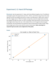 Experiment 2-2: Hand-Off Package - Coil Length vs. Peak Time