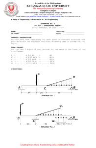 CE 407 Structural Theory Homework 1: Beam Analysis Methods