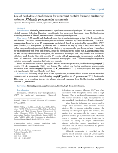 High-Dose Ciprofloxacin for Recurrent K. pneumoniae Bacteremia