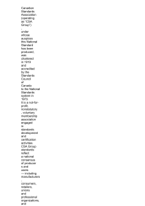 CSA Group: Canadian Standards Association National Standard