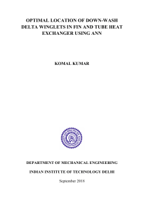 Optimal Location of Down-Wash Delta Winglets in Fin and Tube Heat Exchanger Using ANN
