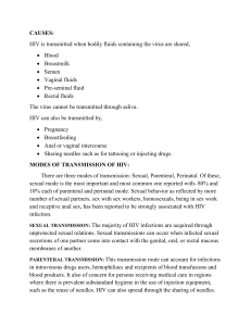 HIV Causes, Transmission, and Symptoms