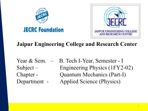 Quantum Mechanics (Part-I) - Engineering Physics Syllabus