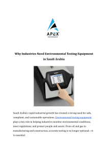 Why Industries Need Environmental Testing Equipment in Saudi Arabia