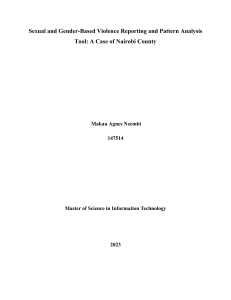 Sexual and Gender-Based Violence Reporting Tool: Nairobi County Case Study