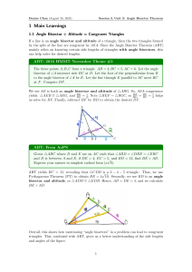 Angle Bisector Theorem: Congruent Triangles & Coordinate Geometry