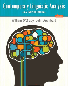 Contemporary Linguistic Analysis: An Introduction Textbook