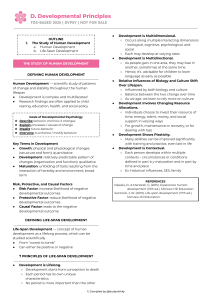 Developmental Principles: Human & Life-Span Development