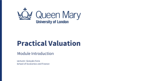 Practical Valuation Module Introduction | Queen Mary University