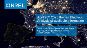 April 2025 Iberian Blackout Analysis: NREL Report