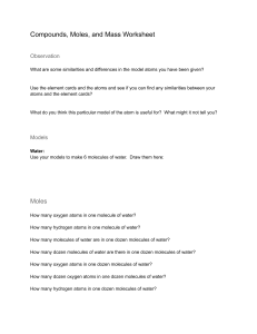 Compounds, Moles, and Mass Worksheet