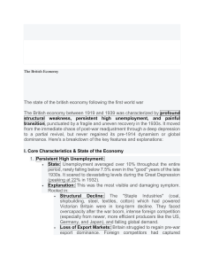 British Economy 1919-1939: Post-WWI Economic Analysis