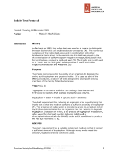Indole Test Protocol: Microbiology Laboratory Guide