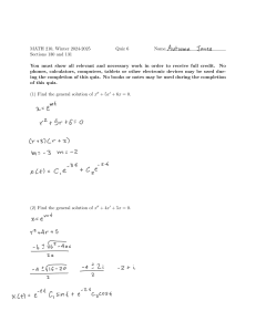MATH 210 Quiz 6: Differential Equations Solutions