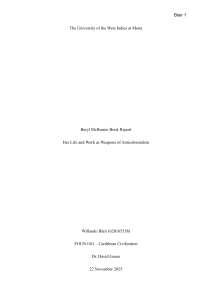 Beryl McBurnie Book Report: Anticolonialism via Folk Arts