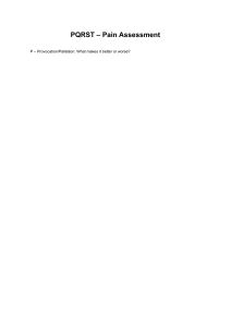 PQRST Pain Assessment Guide