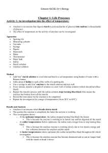 IGCSE Biology Enzyme Experiment: Temperature Effect