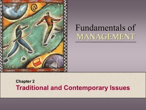 Fundamentals of Management: Traditional & Contemporary Issues