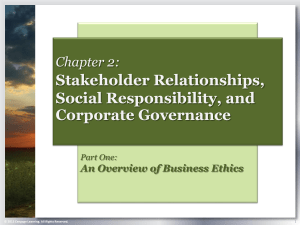Chapter 2: Stakeholder Relationships, Social Responsibility, Corporate Governance