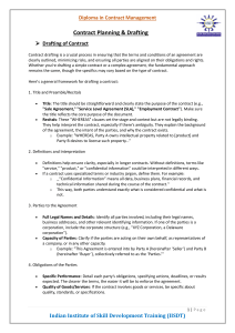 Diploma in Contract Management: Contract Planning & Drafting Guide