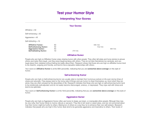 Test Your Humor Style: Affiliative, Self-Enhancing, Aggressive, Self-Defeating
