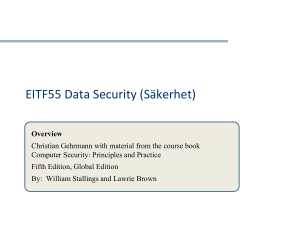EITF55 Data Security Lecture Overview