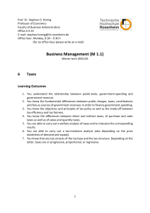 Business Management M 1.1 Taxes Syllabus TH Rosenheim