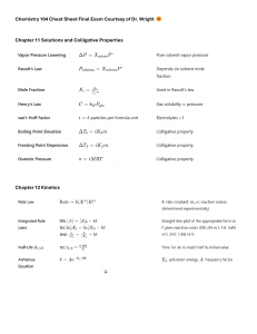 Chemistry 104 Final Exam Cheat Sheet