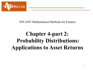 FIN 6307: Probability Distributions in Finance