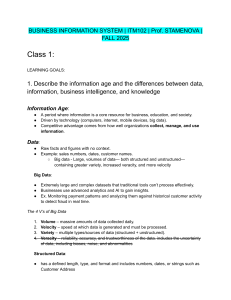 Business Information System ITM102 Course Syllabus
