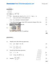 Grade 10 Mathematics Exam Paper P1