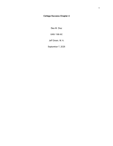 College Success Chapter 4: Values, Goals, & Career Planning