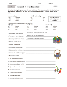 Spanish 3 Imperfect Tense Worksheet