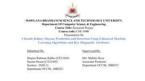 Chronic Kidney Disease Prediction Using Machine Learning