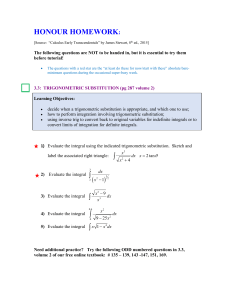 Calculus Homework: Trig Substitution & Partial Fractions
