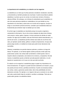 Importancia de la estad&iacute;stica en los negocios