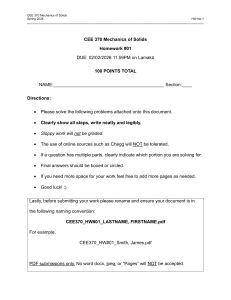 CEE 370 Mechanics of Solids Homework #01 Spring 2026