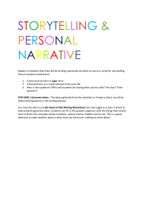 Storytelling & Personal Narrative Lesson Plan
