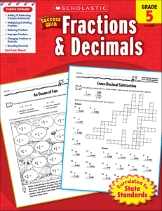5th Grade Math Workbook: Fractions & Decimals