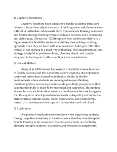 Cognitive Flexibility in Adolescents: Academic Transitions & Context