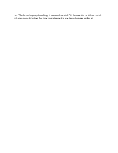 Home Language and Acceptance: Sociolinguistic Impact