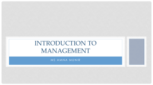 Introduction to Management: Definitions, Functions, and Characteristics