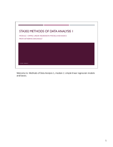 STA302 Module 1: Simple Linear Regression Basics