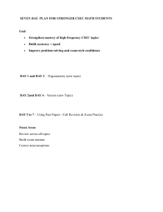 7-Day CSEC Math Study Plan: Trig, Vectors, Past Papers