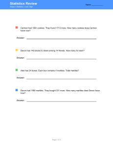 High School Statistics Review Worksheet with Answers