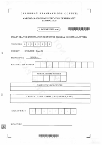 CSEC English B Paper 02 Exam Form 2023
