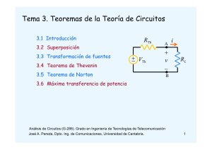 Teoremas de Teor&iacute;a de Circuitos: Superposici&oacute;n, Thevenin, Norton