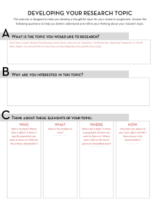 Developing Your Research Topic Worksheet