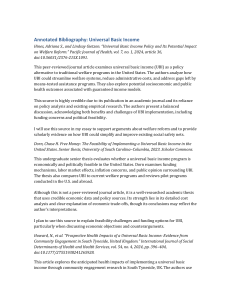 Annotated Bibliography: Universal Basic Income