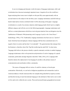 Language Maintenance, Shift, and Revitalization